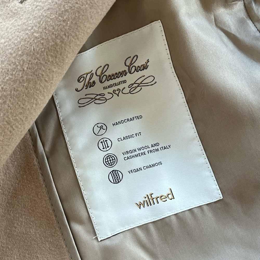 Aritzia Wilfred The Cocoon Long Camel New Elegant Wool Cashmere Coat Size XS - Picture 16 of 17